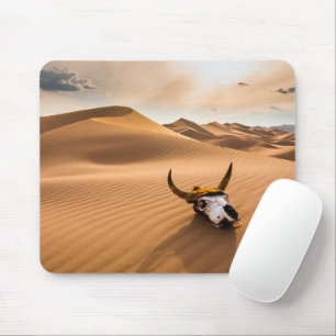 Tapis De Souris Les déserts Crâne de vache Dunes de sable ondulé