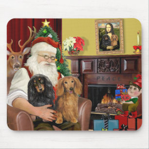 Tapis De Souris Les deux teckel à poil long du Père Noël