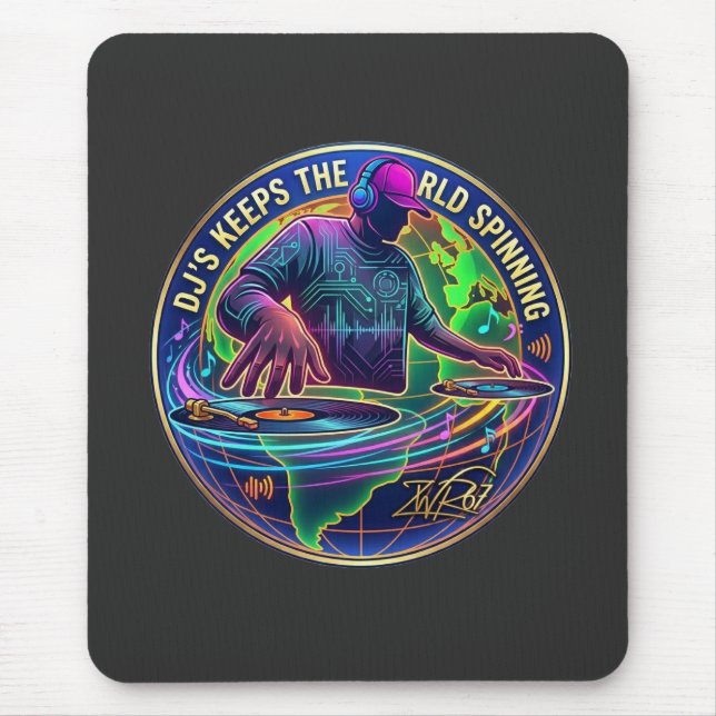 Tapis De Souris Les DJ font tourner le monde (Devant)
