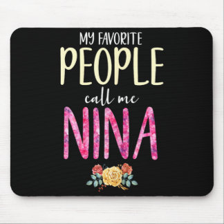 Tapis De Souris Les enfants m'appellent Nina Fleurs Florales
