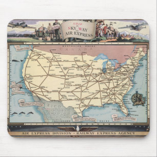 Tapis De Souris Les États-Unis cartographient le trafic aérien v