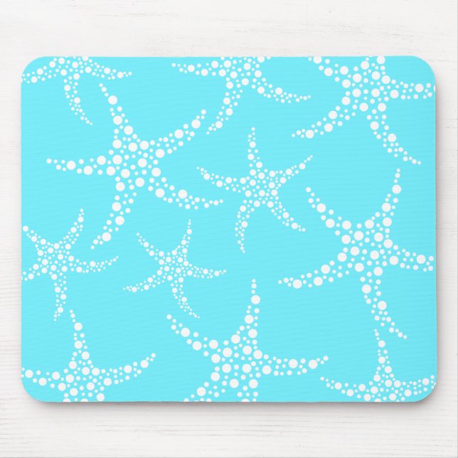 Tapis De Souris Les étoiles de mer modèlent dans la turquoise et (Devant)