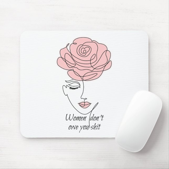 Tapis De Souris Les femmes ne vous doivent pas Mousepad (Avec souris)