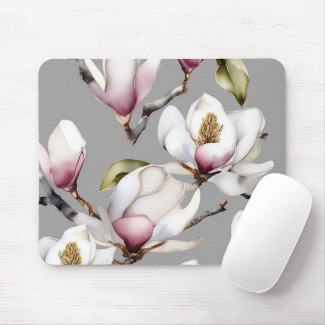Tapis De Souris Les fleurs de Magnolia (Avec souris)