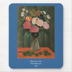 Tapis De Souris Les fleurs d'Henri Rousseau dans un vase (1909)