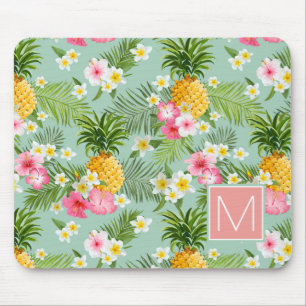 Tapis De Souris Les fleurs et les ananas tropicaux   ajoutent