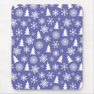 Tapis De Souris Les flocons de neige et les pins