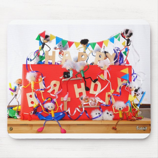 Tapis De Souris Les Fubby qui fêtent leur anniversaire. (Devant)
