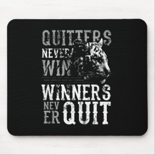 Tapis De Souris Les Gagnants noirs ne quittent jamais Tiger Souris