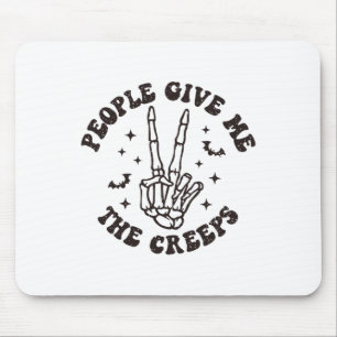 Tapis De Souris Les Gens Me Donnent Les Creeps Skeleton Halloween