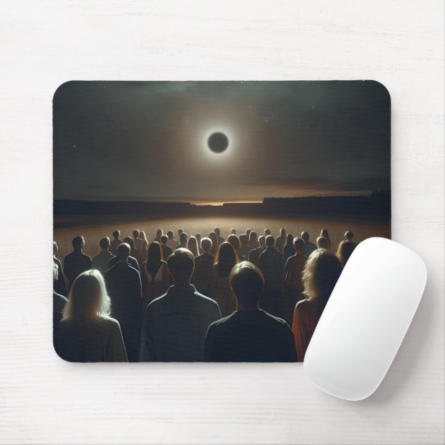 Tapis De Souris Les gens regardent le soleil total Éclipse (Avec souris)