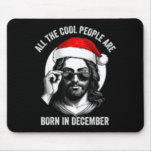Tapis De Souris Les gens rétro cool sont nés en décembre Christian