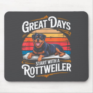 Tapis De Souris Les grands jours vintage commencent avec un Rottwe