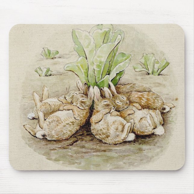 Tapis De Souris Les lapins de Flopsy endormis (par Beatrix Potter) (Devant)