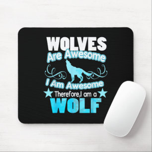 Tapis De Souris Les loups sont géniaux Je suis génial Loup drôle