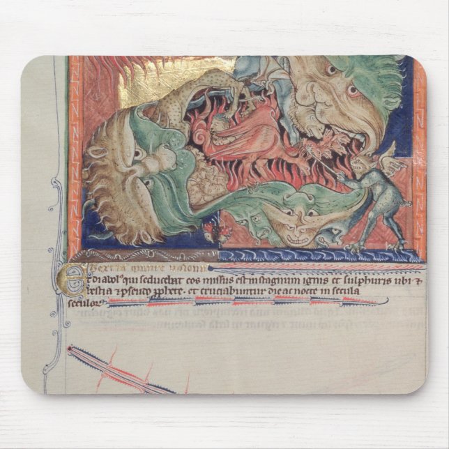 Tapis De Souris Les mâchoires de l'enfer avalant le dragon rouge (Devant)
