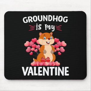 Tapis De Souris Les marmottes sont ma Saint-Valentin Joyeuse Saint