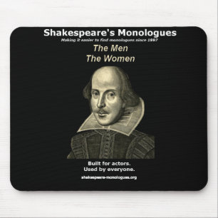 Tapis De Souris Les monologues Mousepad de Shakespeare, noir