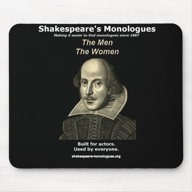 Tapis De Souris Les monologues Mousepad de Shakespeare, noir (Devant)