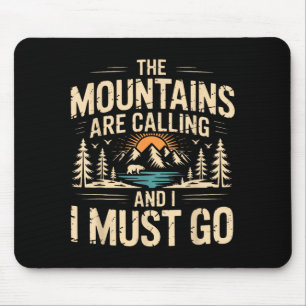 Tapis De Souris Les montagnes appellent & doivent aller rétro