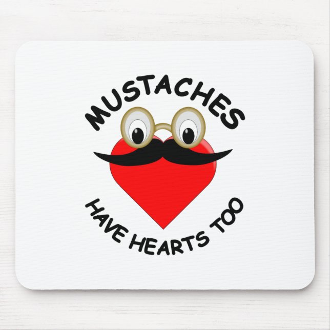 Tapis De Souris Les moustaches ont aussi des coeurs (Devant)
