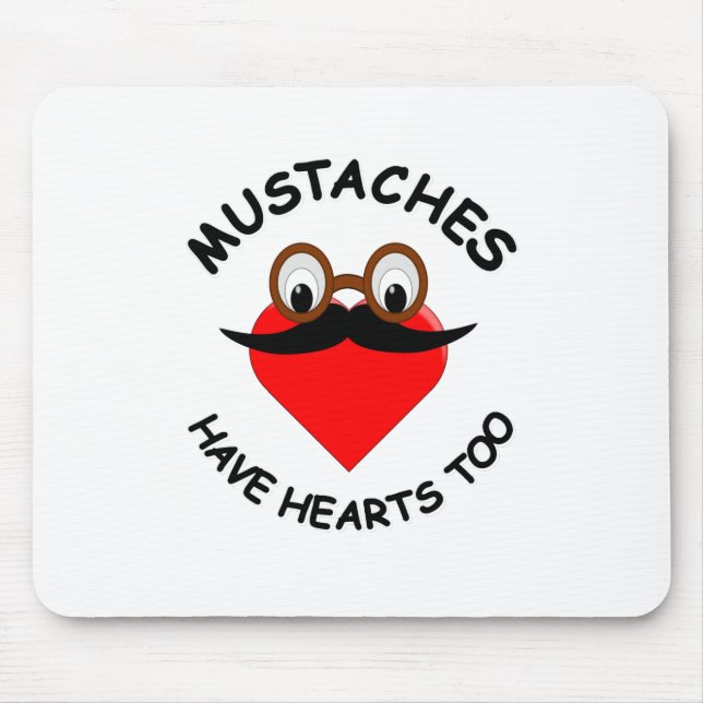 Tapis De Souris Les moustaches ont aussi des coeurs (Devant)