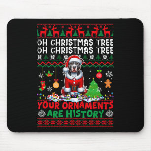 Tapis De Souris Les ornements d'arbre de Noël sont histoire Sweate