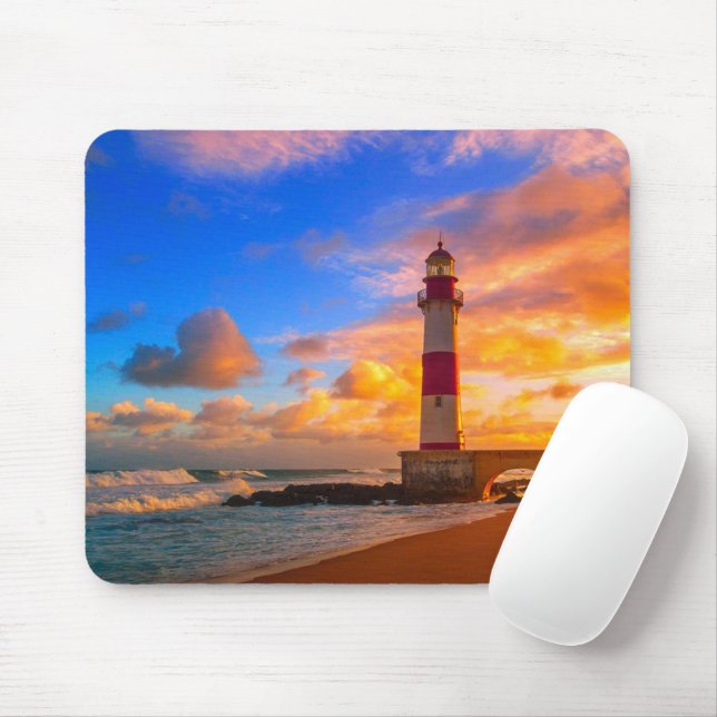 Tapis De Souris Les phares | Phare d'Itapuã Brésil (Avec souris)