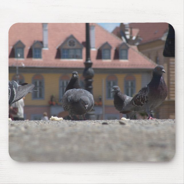 Tapis De Souris Les pigeons dans la ville (Devant)
