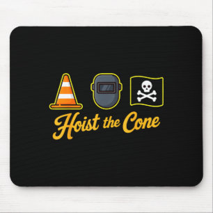 Tapis De Souris Les pirates hissent le cône drôle disant baseball