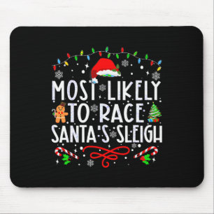 Tapis De Souris Les Plus Probables De Course Père Noël Sleigh Fami