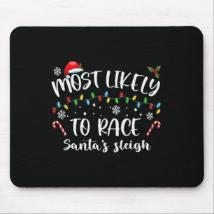 Tapis De Souris Les Plus Probables De Course Père Noël Sleigh Fami