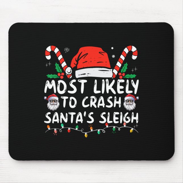 Tapis De Souris Les plus susceptibles d'écraser Père Noël Sleigh N (Devant)