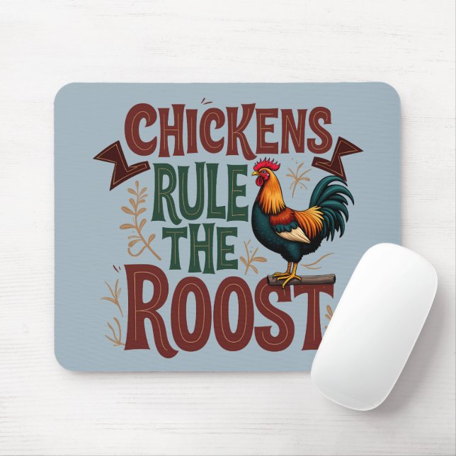 Tapis De Souris Les poulets gouvernent la ferme rustique la plus p (Avec souris)