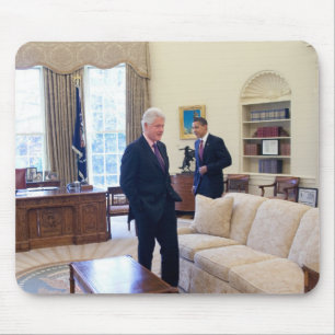 Tapis De Souris Les présidents Barack Obama et Bill Clinton