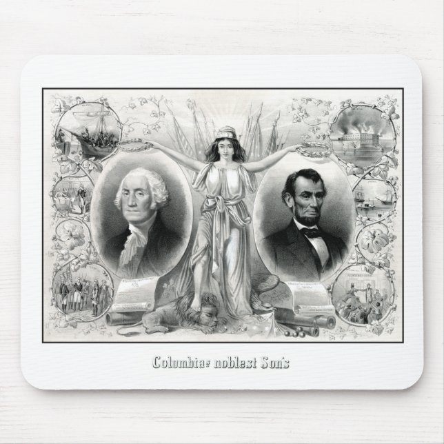 Tapis De Souris Les Présidents Washington et Lincoln (Devant)