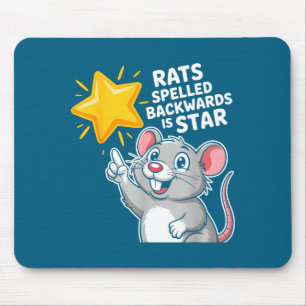 Tapis De Souris Les rats épelés à l'envers est star jeu de mots dr