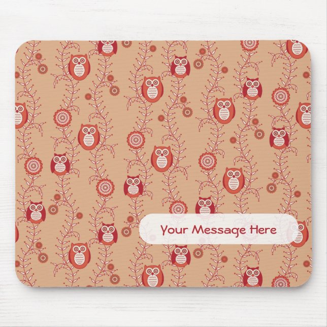 Tapis De Souris Les rétros hiboux ont modelé Mousepad (Devant)