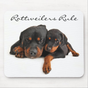 Tapis De Souris Les Rottweilers dirigent la mère et les chiots Rob