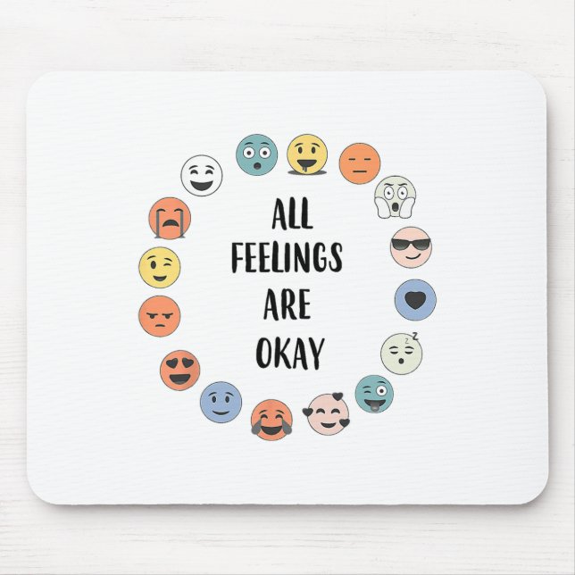 Tapis De Souris Les sentiments sont bons Enseignant Psychologue Co (Devant)
