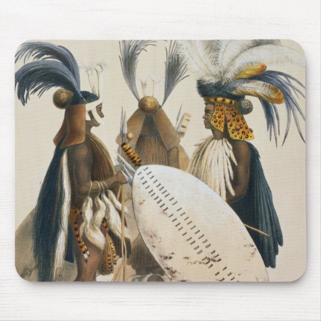 Tapis De Souris Les soldats de zoulou d'Army du Roi Panda's, (Devant)