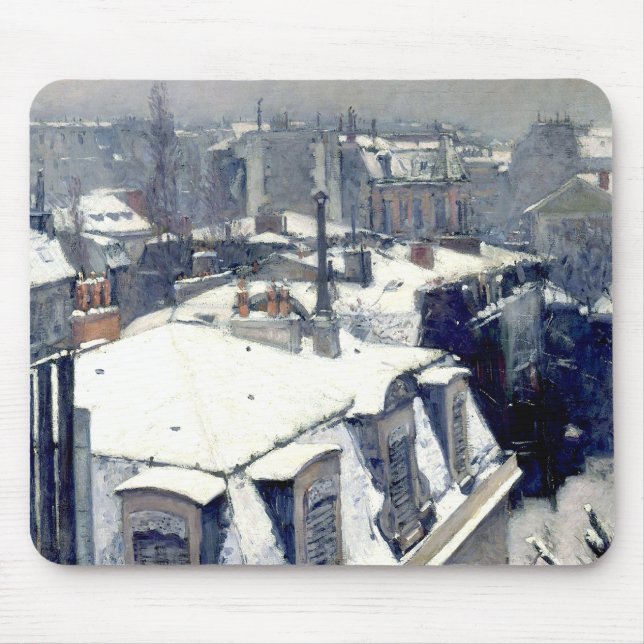 Tapis De Souris Les toits d'hiver Paris Mousepad (Devant)