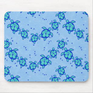 Tapis De Souris Les tortues de mer Hawaiian Honu Hibiscus