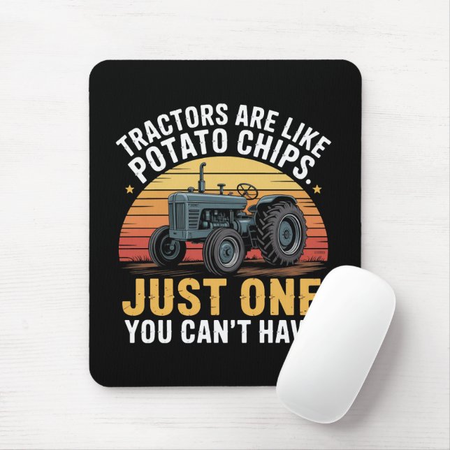 Tapis De Souris Les tracteurs sont comme des chips (Avec souris)