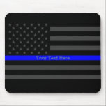 Tapis De Souris Les USA noirs personnalisés par Blue Line minces<br><div class="desc">Un tapis de souris symbolique mince de graphique de conception de drapeau des USA de gris de Blue Line. Une grande idée de cadeau pour des rassemblements, des célébrations commémoratives et des occasions de souvenir. Personnalisez-le avec votre texte. Voici une ligne fine de ligne bleue faite sur commande styles de...</div>
