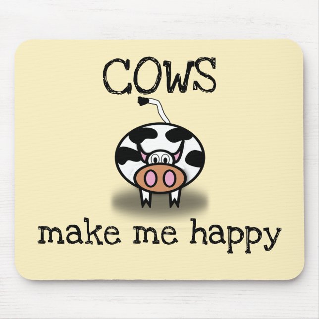 Tapis De Souris Les vaches me rendent heureux (Devant)