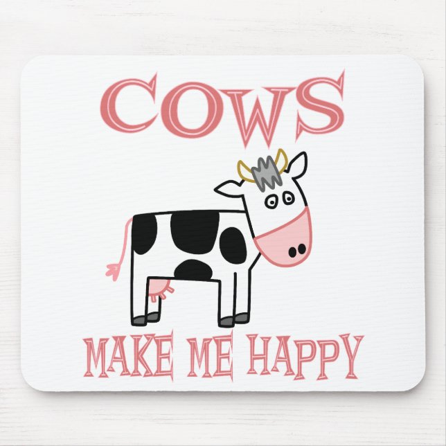 Tapis De Souris Les vaches me rendent heureux (Devant)