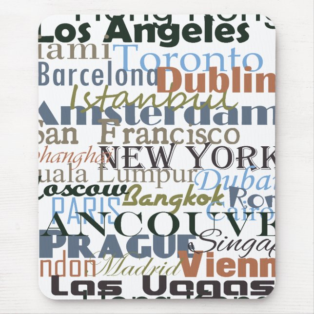 Tapis De Souris Les villes du monde entier (Devant)