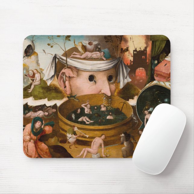 Tapis De Souris Les Visions de Tondal, 1479 par Hieronymus Bosch (Avec souris)