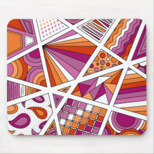Tapis De Souris Lesbian Pride Zen Doodle Abstrait Rose moderne